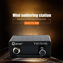 T12-946 Mini Soldering Station Quick Heating Electronic 1.3inch Digital Controller with M8 P9 Handle Soldering Iron Tip