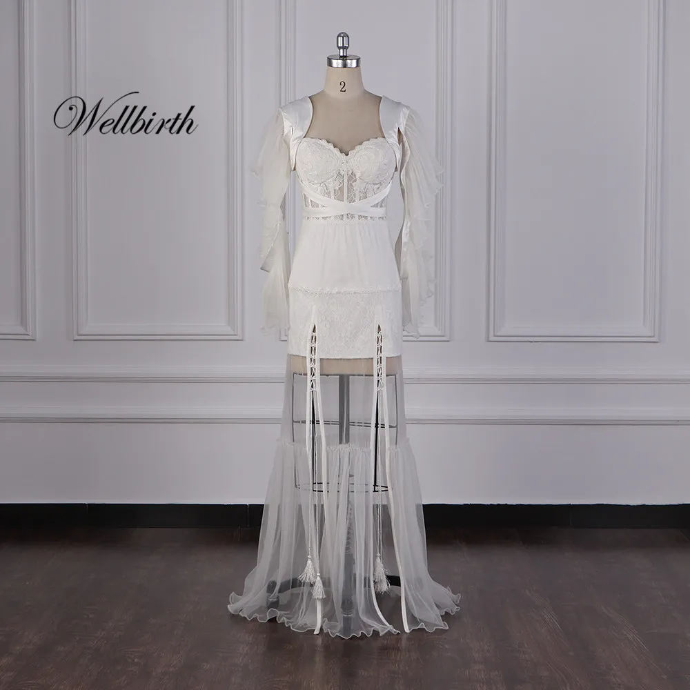 100% real picture Wellbirth Vestido de novia sweetheart zippber terug met jacket Mermaid trouwjurk bruidsjurk 100% real picture Wellbirth Vestido de novia sweetheart zippber terug met jacket Mermaid trouwjurk bruidsjurk