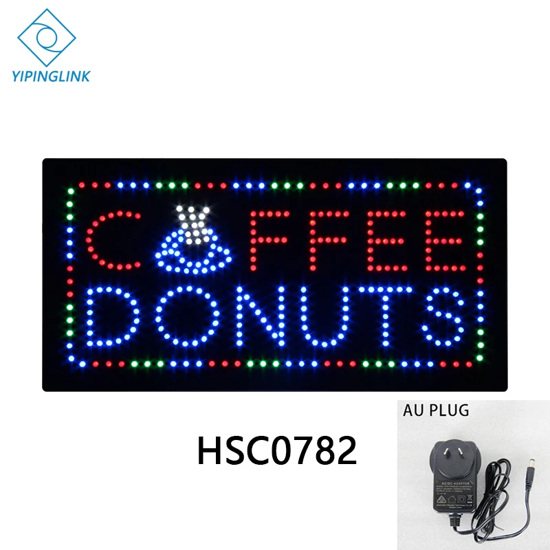 Высокая яркость Кофейня светодиодный вывеска рекламный мигающий неоновый светильник в помещении 24*48 см вытяжная цепь для управления - Мощность в ваттах: HSC0782-AU PLUG