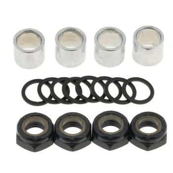 

4x Nuts New Skateboard Bearing Spacers Washers Nuts Kit Board Repair Rebuild Kit