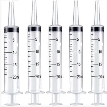 

5/15Pack 20ML Large Syringe With Measurement No Needle Plastic Syringe Dispensing for Empty Lip gloss Tube