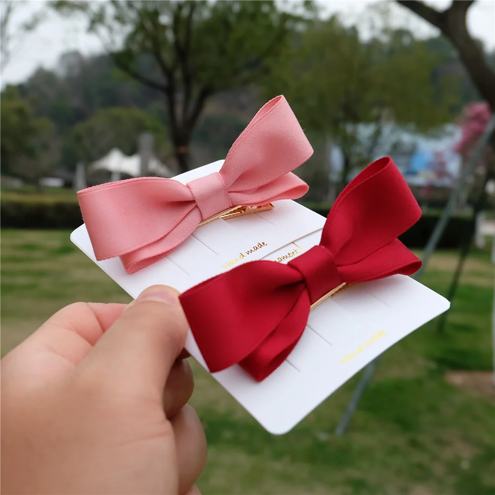 Black Hair Ribbon Clips Flower Korean Ribbon Korean Bow Hair Clip