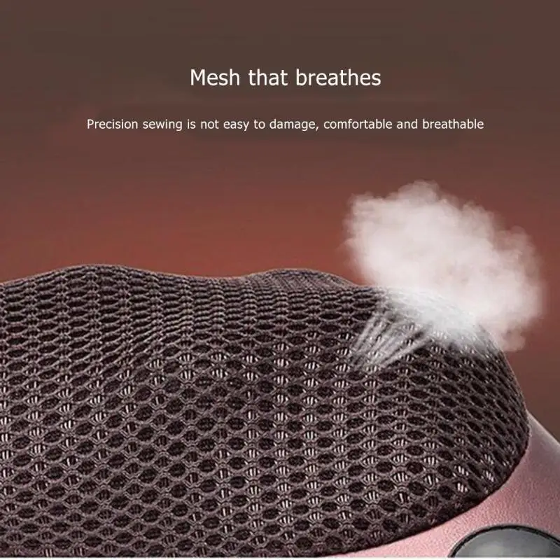 Расслабляющая массажная подушка, Электрический инфракрасный вибратор для шеи, плеча, спины, массажер, 8 головок, 2 кнопки, массаж позвоночника, Массажная подушка