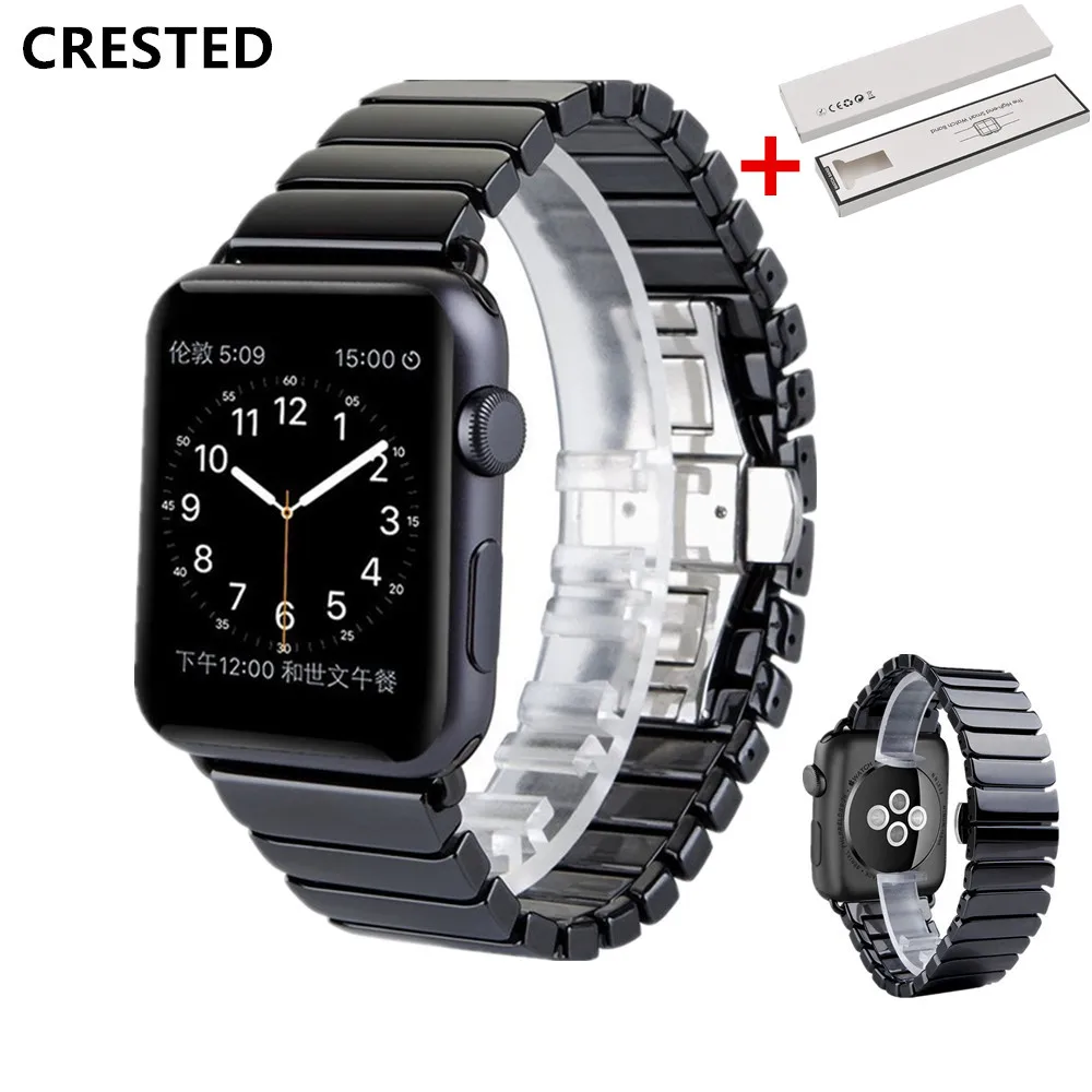 Керамический ремешок для Apple Watch apple watch 5 4 3 44 мм 40 iwatch Band 42 38 браслет correa Link