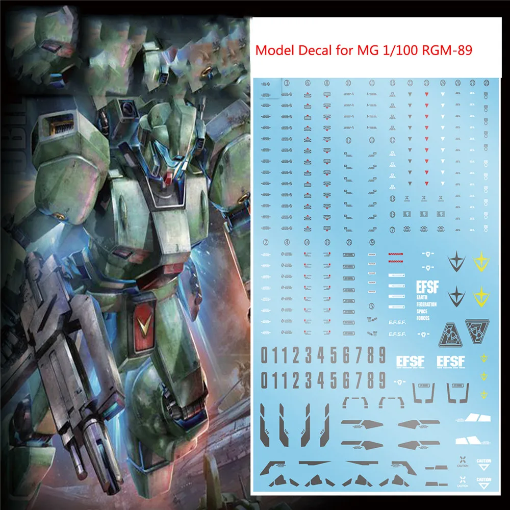 

Decorative Model Sticker DIY Water Slide Decal for MG 1/100 RGM-89 Jegan Model Kit Gundam Accessories