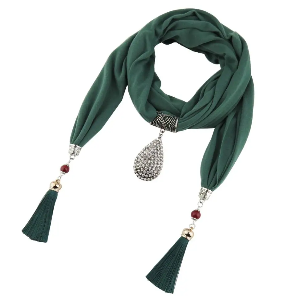 

Jersey Shawls Pendant Jewelry Scarf Diamond Necklace Women Tassel Bandana