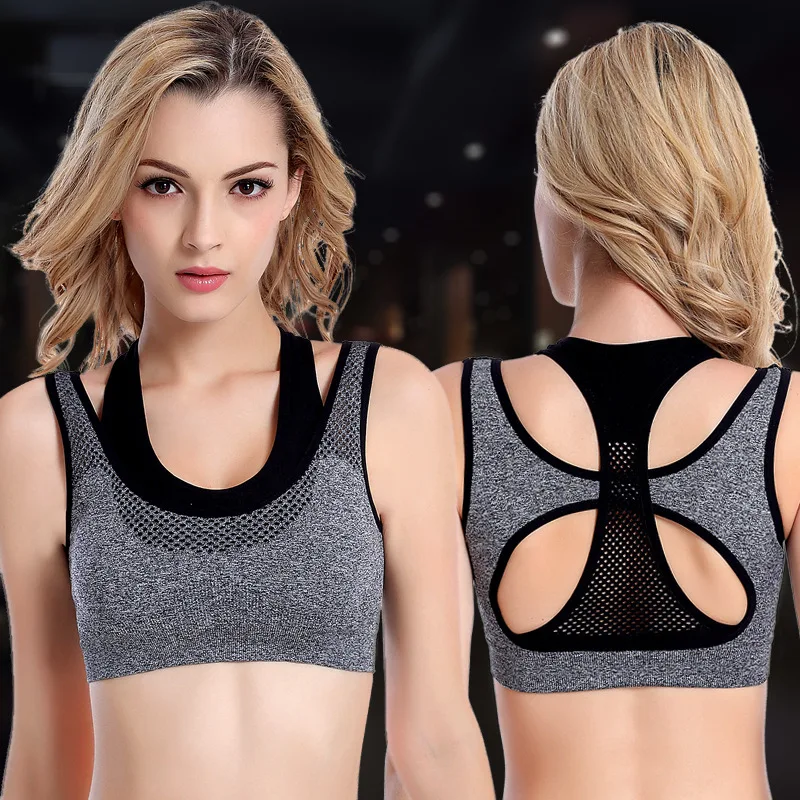 

Womens Stretch Sports Lingerie Bra Hollow Breathable Beauty Back High Impact Sport Tops Female Fitness Activewear & Nightwear