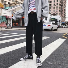 Осень, Корейская версия, свободный мужской комбинезон, сплошной цвет, Дикие повседневные штаны, черный/хаки/зеленый M-2XL в стиле милитари