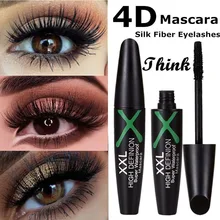  1 Pc 4D Silk Fiber Eyelashes Lengthening Mascara Waterproof Long Lasting Lash Black Eyelashes Extension Make Up 3D Mascara 