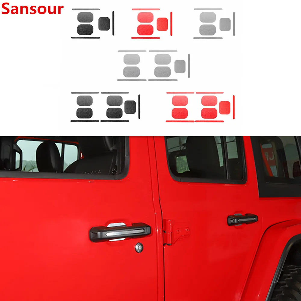 Sansour Car Door Handle Cover Posteriore Tail Door Handle Decorazione Trim Stickers Per Jeep Wrangler Jl 2018 Up Accessori Per Auto Styling