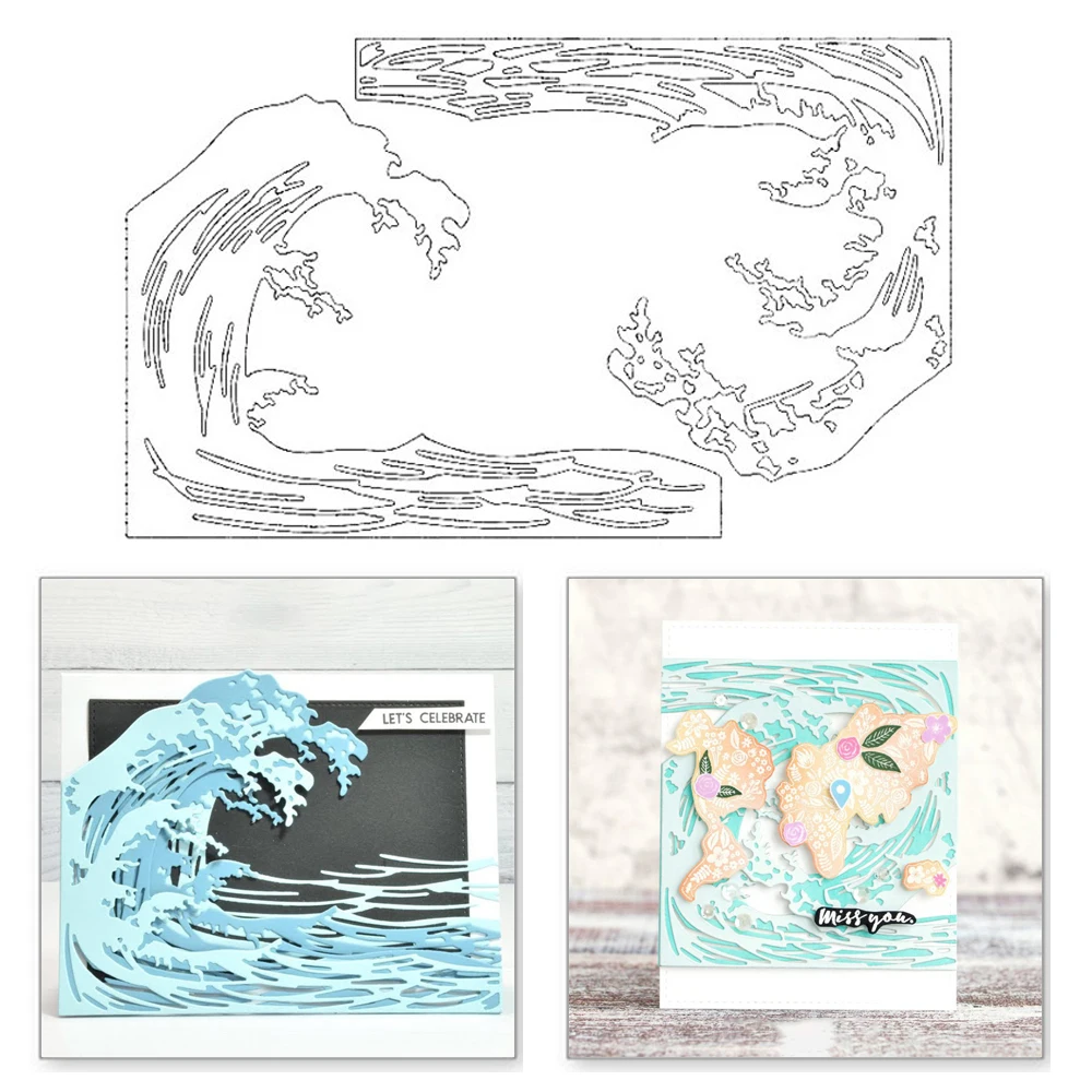 

YaMinSanNiO Wave Dies Frame Metal Cutting Dies Sea for Card Making Scrapbooking Decorative Embossing DIY Stencil Craft New 2019