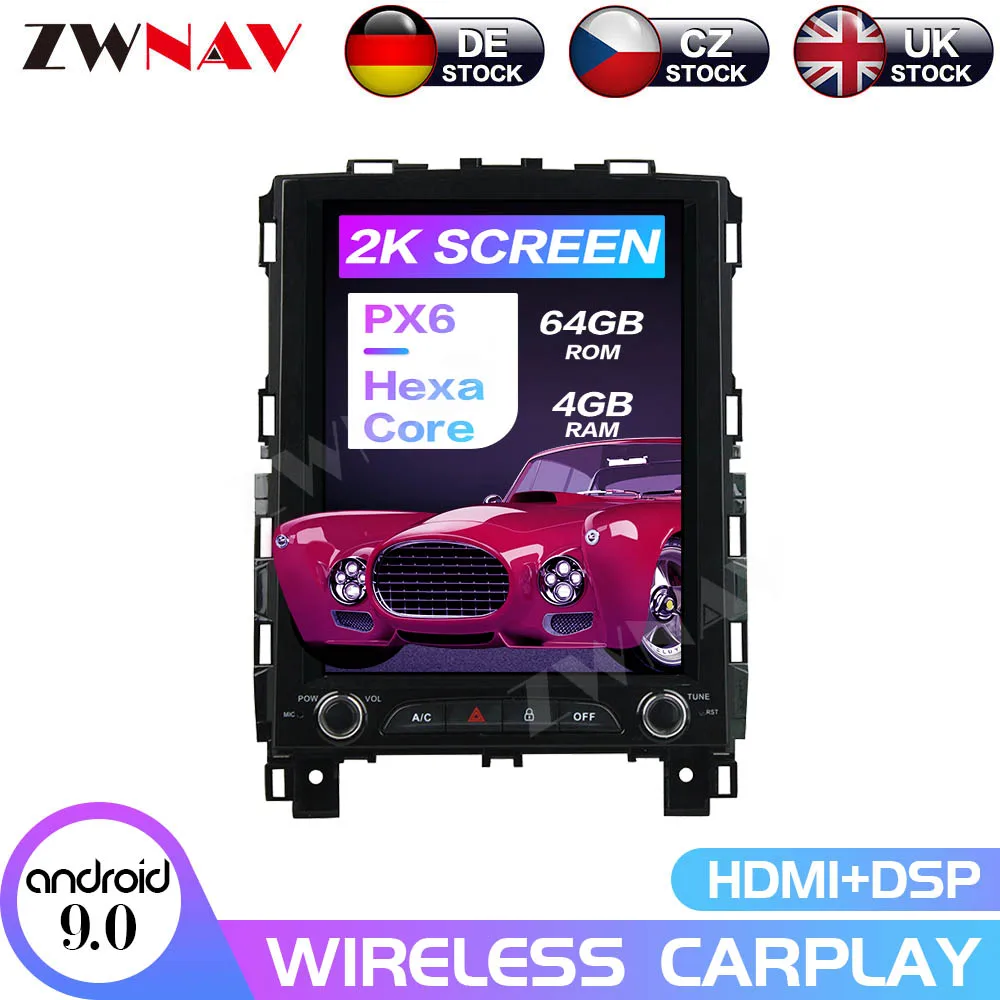 

ZWNAV 10.4'' Tesla style Android 9.0 Car dvd player GPS Navigation For Renault Megane 4 2017-2018 stereo radio PX6 CARPLAY auto