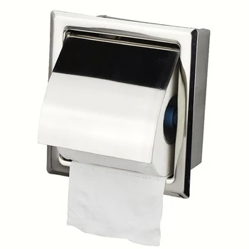 

Stainless Steel Polished Chrome Toilet Paper Holder Wall Mounted Concealed Toilet Paper Drop Shipping