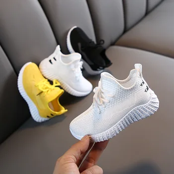 

Spring Autumn Children's Mesh Sneakers Boys Girls Flying Woven Sport Shoes Toddler Kids Soft Bottom Casual Shoes