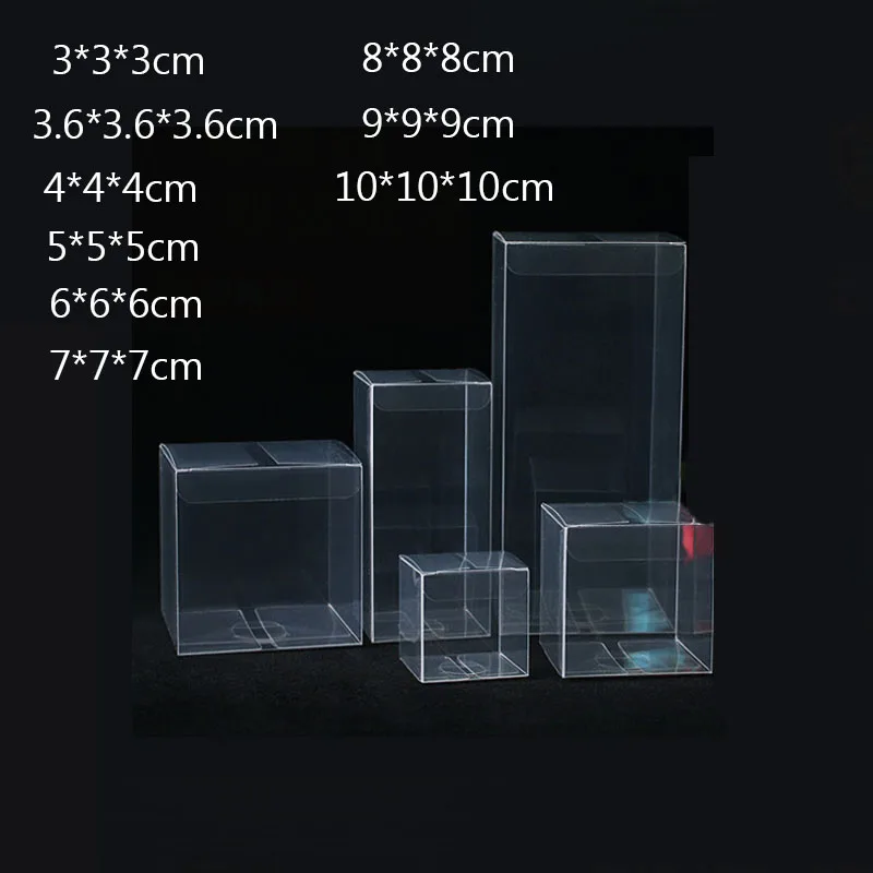 

30pcs/lot PVC Transparent Plastic Box Gift Boxes Small Clear Plastic Cupcake Packaging Box For Model Toy Sample Display