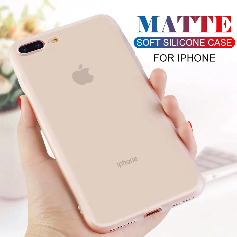 

Ultra Thin Matte Silicone Case For Iphone 7 8 6s 6 Plus Tpu Soft Transparent Back Cover Case For Iphone Xs Max Xr X 5 5s Se Capa