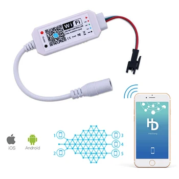 

Smart LED Controller WiFi APP Voice Control, Support Amazon Alexa Google Home, for DC12V~24V WS2811 SM16703 UCS1903