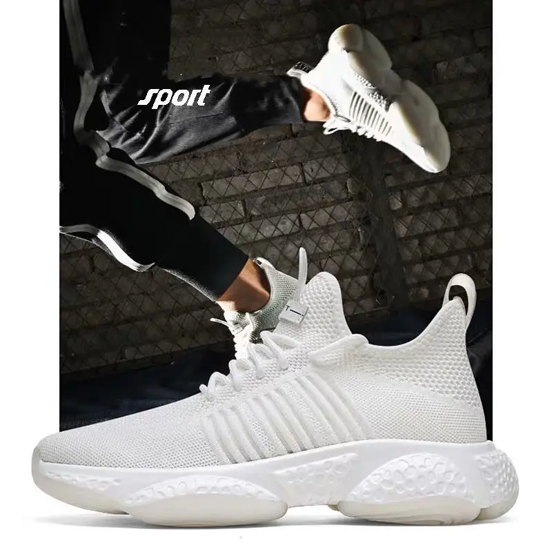 

MEN'S SHOES 2019 New Style Black And White Fashion Korean-style Trend Sports Casual Fly Netting Surface Running Shoes