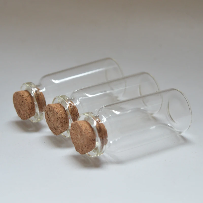 

10pcs Mini Wishing Glass Bottles Cork Stopper Empty Cute Transparent Vials 10ml Jars