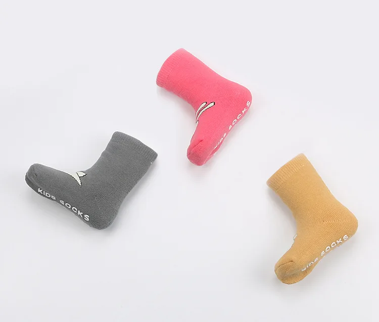Плотные детские носки с котом розовые зимние мягкие теплые пушистые носки для детей теплые хлопковые носки-тапочки для маленьких мальчиков и девочек