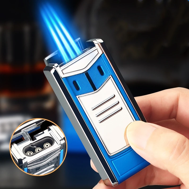 

2020 new Cohiba cigar three fire straight metal windproof lighter high-end men's gift lighter