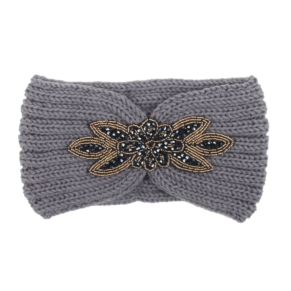Women Crochet Knitting Headband Cotton Bandeau Winter Warm Head Wrap Wide Hair Turban Handmade Hair Bands Accessories 1111