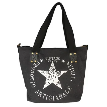 

Vintage Star Printed Canvas Tote Handbag Women Multifunctional Travel Shoulder Bag Letters Messenger Bolsos Shopping Bag 2020
