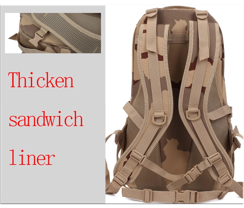 Waterproof 35L Tactical Camouflage Sprots Backpack Men's Travel Outdoor Military Male Mountaineering Hiking Climbing Camping Bag