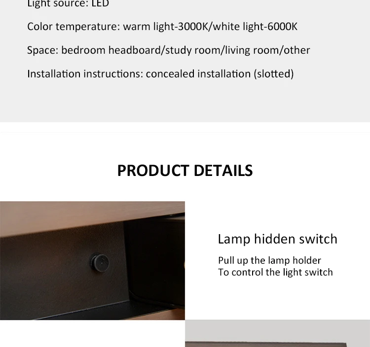 WLGNM LED Wall Light Modern Folding Recessed Wall Lamp Bedroom Embedded Indoor Bedside Reading Lamp Hotel Cafe Angle Adjustable garden wall lights