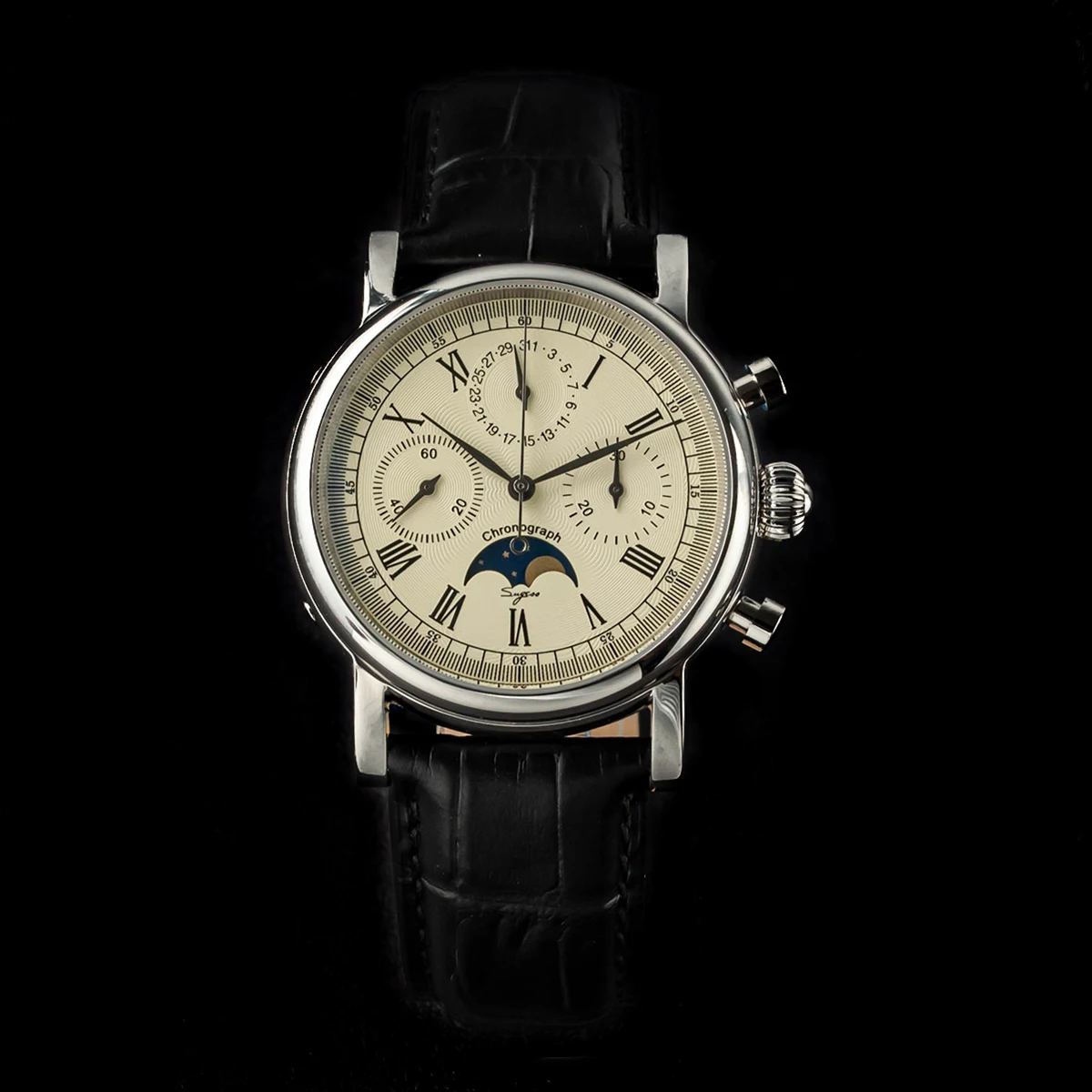 ตัวเลือกสินค้า นาฬิกาผู้ชาย Vintage ฟังก์ชั่น Chronograph พร้อม Moonphase 2023