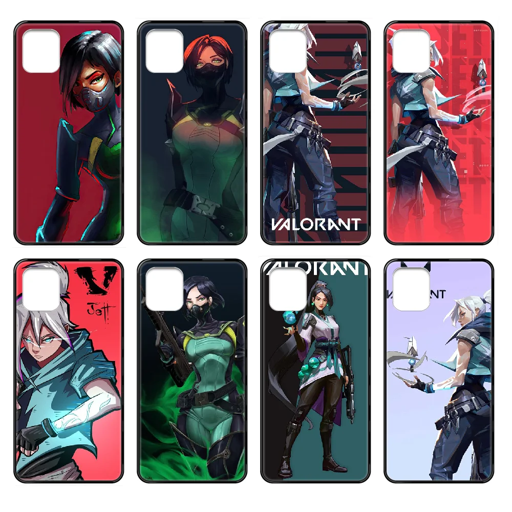 Valorant бунт новая игра Джетт чехол для телефона корпус iphone 4 4s 5 5S SE 5C 6 черный