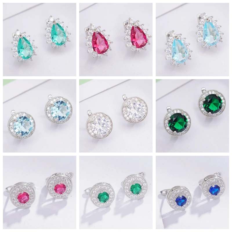 

Wholesale Classic Waterdrop Round Crystal Hoop Earrings for Women OL Style Female Statement Earrings 2019 New