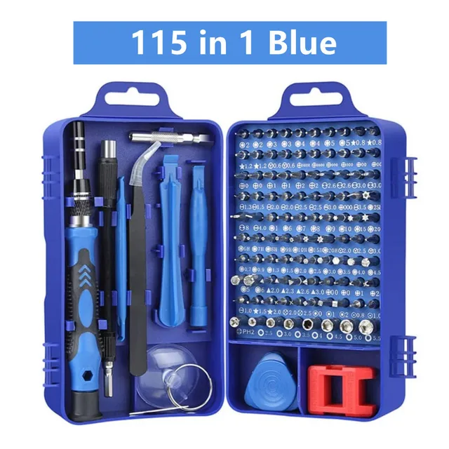 Mini Precision Screwdriver Set Magnetic,135/115 in 1 Electronic Repair Tool Kit for Iphone,Computer,Laptop,Tablet,Android 115 in 1 Blue