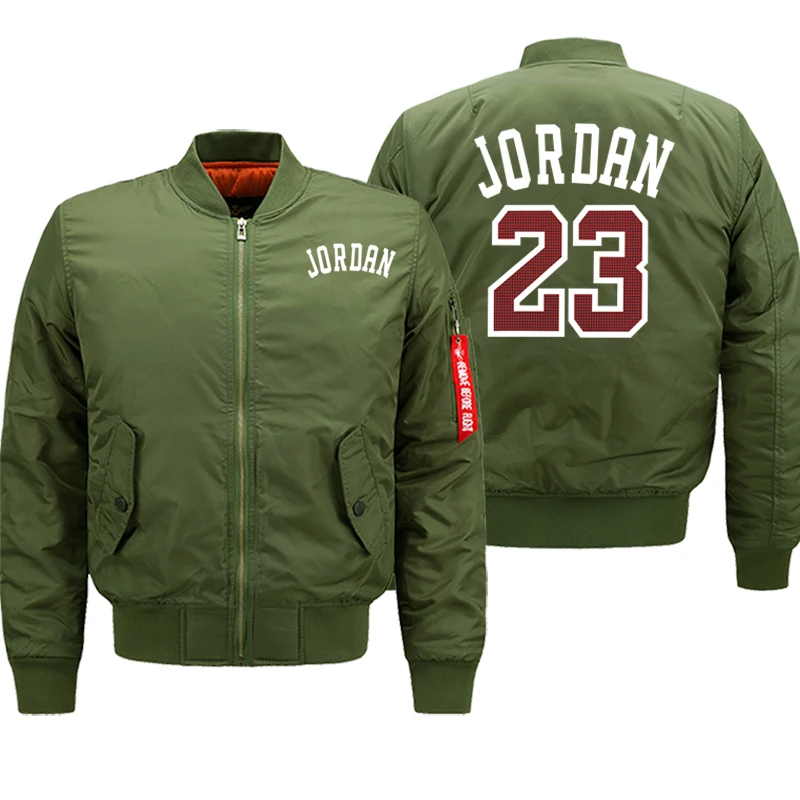 Jordan 23 куртка-бомбер мужская уличная Осенняя зимняя плотная куртка модные повседневные мужские куртки Военная верхняя одежда размера плюс 8XL - Цвет: army green6