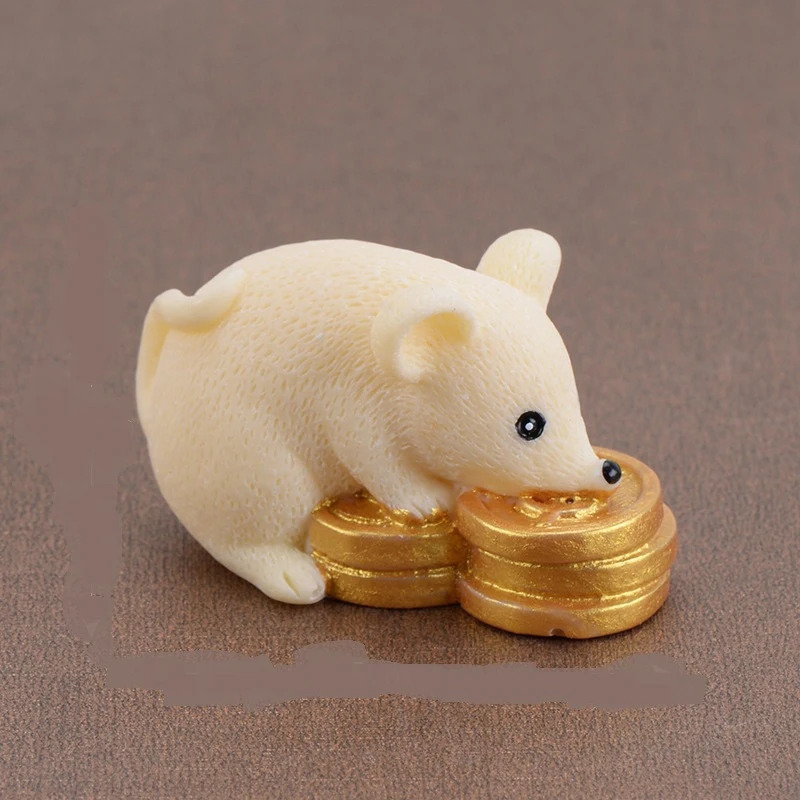 8 Pcs Miniature Rat Office Table Desk DIY Dollhouse Decorating Figurines Resin Money Adorable Rats 
