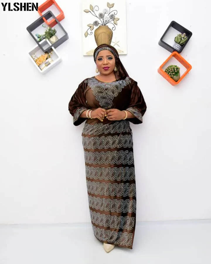 African Dresses for Women 3 Piece Set Dashiki Diamonds Tops Skirt African Clothes Bazin Broder Riche Fashion Robe Africaine Femme 07