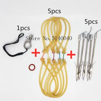 

Stainless steel slingshot shooting fish finger fishing dart hunting fishing ring protection finger tool slingshot set 2020