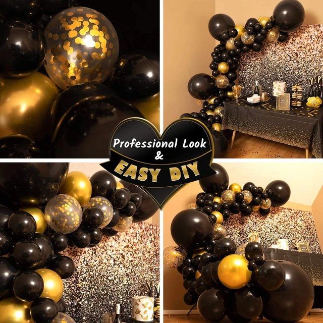 Balloon Garland Kit Black and Gold Balloons Party Decorations Balloon Arch  Birthday, Graduation, New Years, Retirement, Wedding - AliExpress
