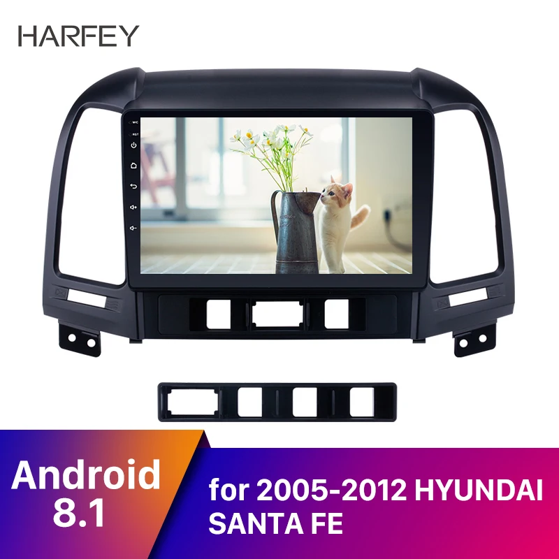 

Harfey Android 8.1 Car Audio Navigation Autoradio for HYUNDAI SANTA FE 2005-2012 Head Unit 9 inch HD Touchscreen Bluetooth Music