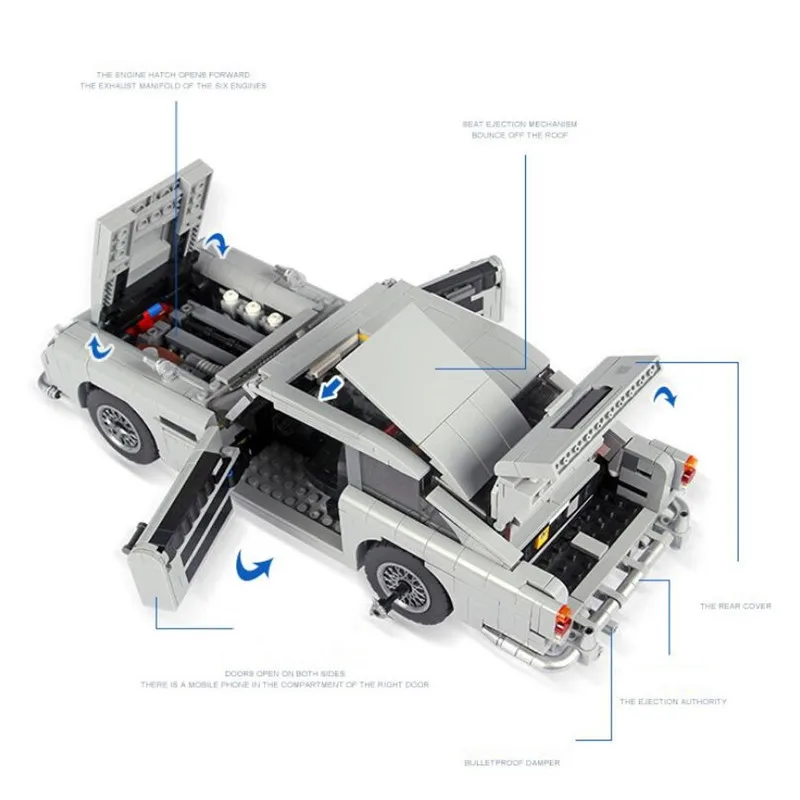 Новинка 1450 шт. лего technic Creator Expert James Bond строительные блоки кирпичи классические 007 10262 модели автомобилей детская игрушка Рождественский подарок