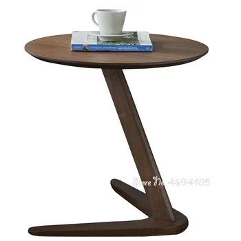 

Solid Wood Home Side Table Furniture Round Coffee Table for Living Room Small Bedside Table Design End Desk Sofaside Minimalist