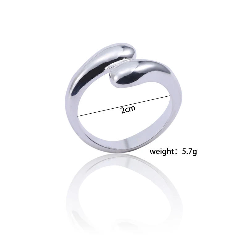 Anillo-de-la-manera-Simple-gota-de-agua-para-las-mujeres-Apertura-de-tama-o-ajustable