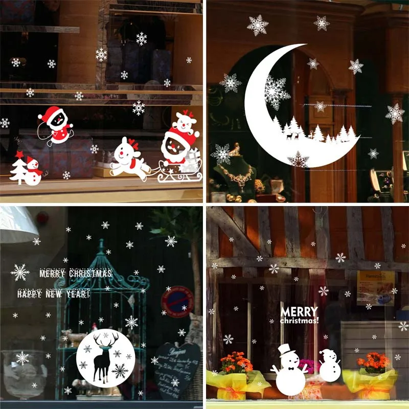 

Removable Christmas Window Sticker Santa Claus Christmas Decoration For Home Xmas Decor Merry Christmas 2019 Happy New Year 2020