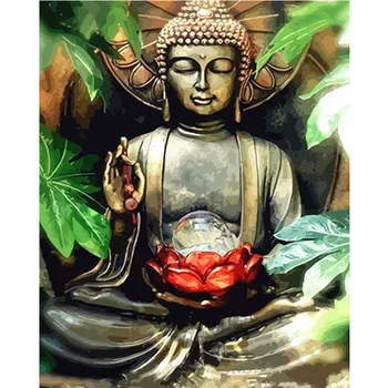 

Paints By Numbers Adult Buddha statue40x50 60x75cm Pictures Oil Painting By Numbers Set Gift Coloring By Numbers Canvas Wall Set