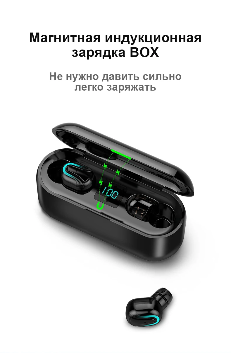 Светодиодный Bluetooth наушники с цифровым дисплеем Q32 Plus, игровая гарнитура для телефона, спортивные беспроводные наушники, HD вызов, наушники Blutooth 5,0