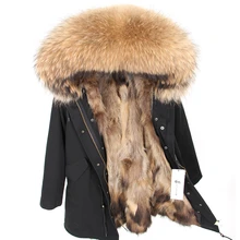 2021 Winter Jacket Women Real Fur Coat Long Parka Natural Raccoon Fur Collar Fox Fur Liner Thick Warm Streetwear Outerwear New