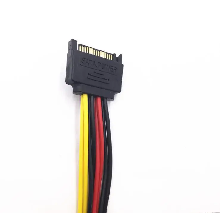 100 шт./лот SATA 15pin 1 штекер 2 Женский SATA жесткий диск удлинитель питания кабель для HDD SSD кабели питания
