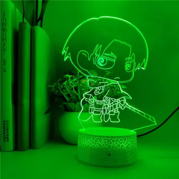 

Anime 3D Night Lamp Q.ver Attack on Titan Eren Jaeger LED Study Clock Base Table Lamp for Kid Birthday Gift Party Decoration