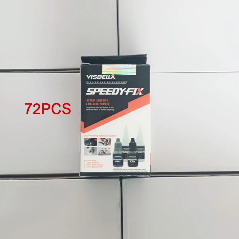 

Visbella 72pcs 7 Second Speedy Fix Adhesive Professional Quick Bonding Powders Glue for Metal Steel Plastic Wood Ceramic Repair