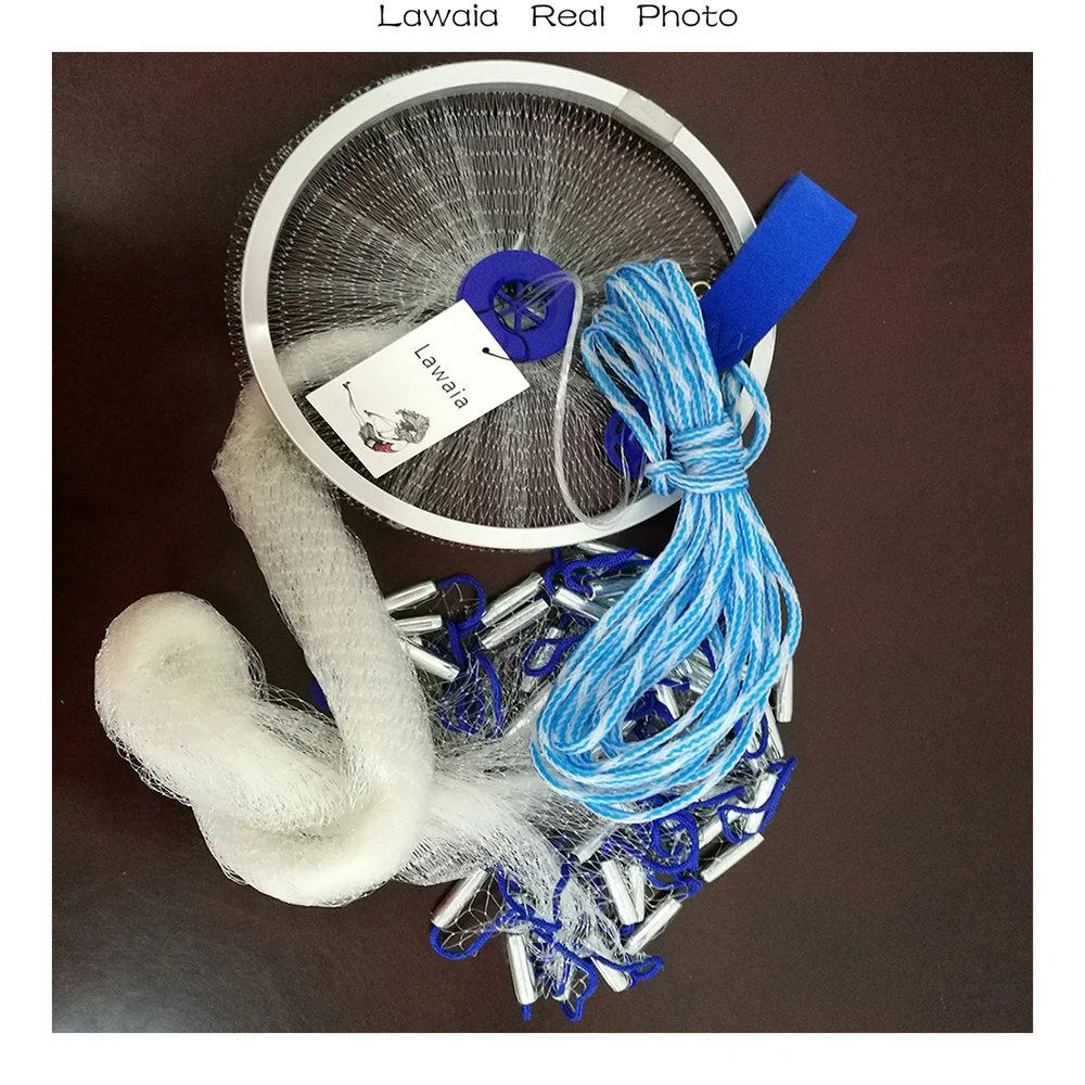 Najtaniej Lawaia średnica 2.4 m 7.2 m obsada netto sieć rybacka rzut ręczny obsada sieci wędkarstwo ręczne odlewanie netto sieć rybacka Tarrafa De Pescar